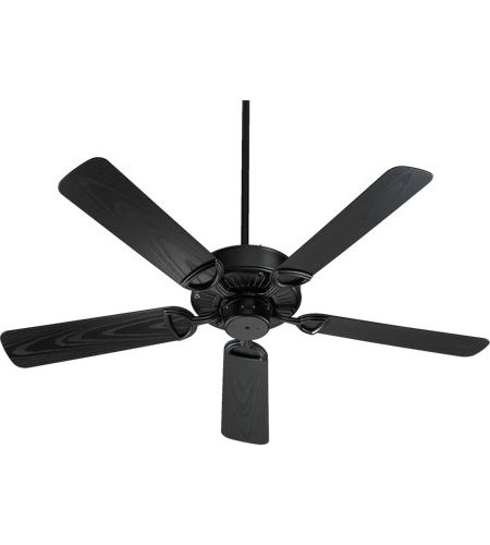 Quorum 143525 599 Estate Patio 52 Inch Matte Black With Black Blades Intended For Recent Quorum Outdoor Ceiling Fans (View 2 of 15)