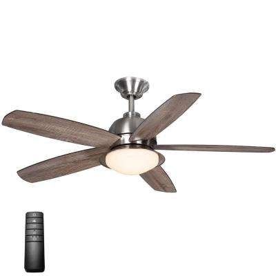 Rustic – Nickel – Outdoor – Ceiling Fans – Lighting – The Home Depot Within Current Brushed Nickel Outdoor Ceiling Fans (View 2 of 15)