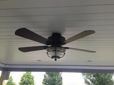 Shop Harbor Breeze Merrimack 52 In Antique Bronze Downrod Or Flush Pertaining To Widely Used Outdoor Ceiling Fans With Downrod (View 8 of 15)
