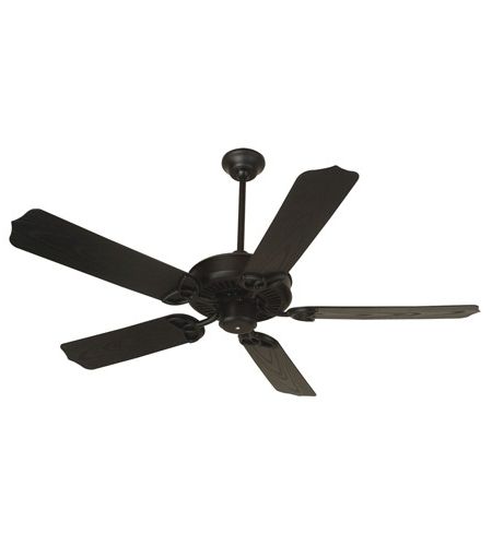 Well Known Black Outdoor Ceiling Fans With Regard To Craftmade K10163 Patio 52 Inch Flat Black Outdoor Ceiling Fan Kit In (View 5 of 15)