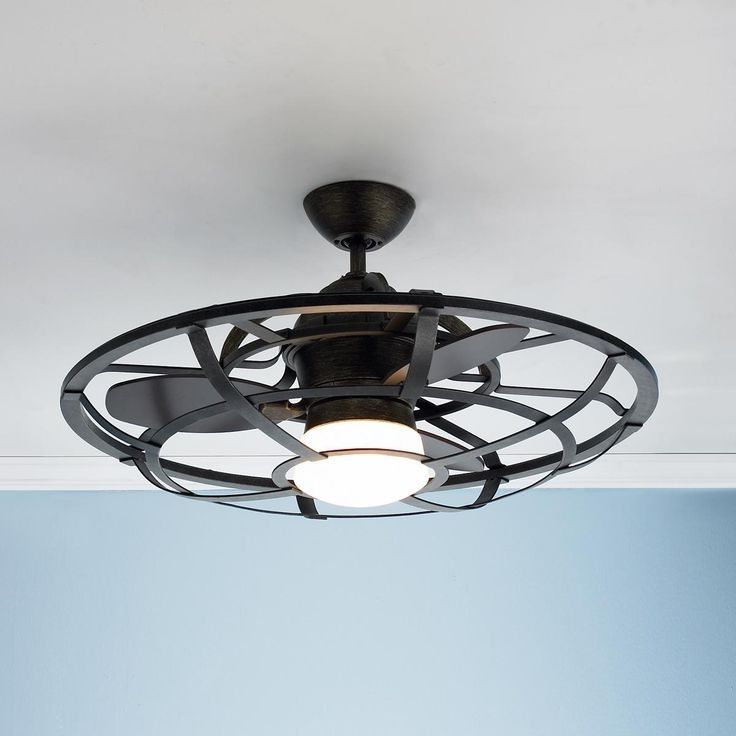 Well Known Ceiling: Amazing Caged Ceiling Fans Flush Mount Ceiling Fan With Regarding Outdoor Caged Ceiling Fans With Light (View 1 of 15)