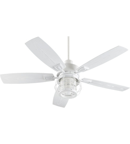 White Outdoor Ceiling Fans Pertaining To Most Up To Date Quorum 13525 8 Galveston 52 Inch Studio White Outdoor Ceiling Fan (Photo 1 of 15)