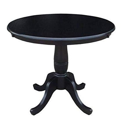 2017 Dark Round Dining Tables For Amazon – International Concepts 36" Round Dining Table In Black (Photo 1 of 20)