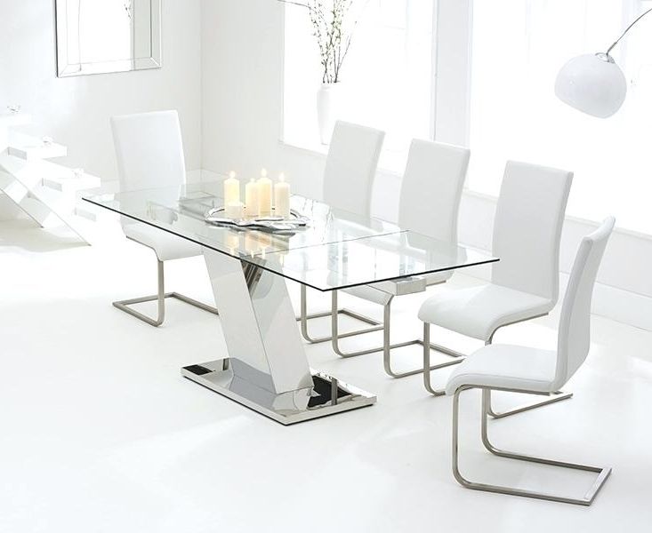 2017 Extendable Glass Dining Tables And 6 Chairs With Regard To Glass Dining Table And 6 Chairs To 8 Extendable Top Throughout Sets (View 12 of 20)