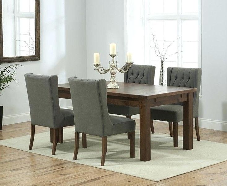 2017 Solid Dark Wood Extending Dining Table Brown Walnut Set Chairs For Solid Dark Wood Dining Tables (View 10 of 20)