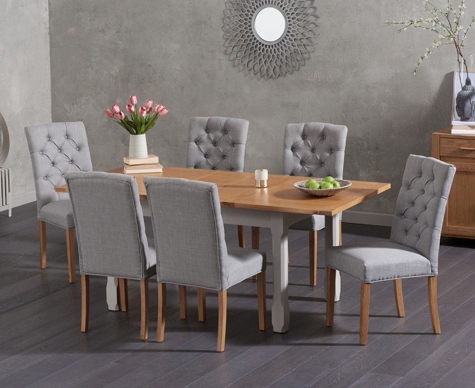 2017 Somerset 130cm Oak And Grey Extending Dining Table With Candice Grey With Regard To Candice Ii 7 Piece Extension Rectangle Dining Sets (View 3 of 20)