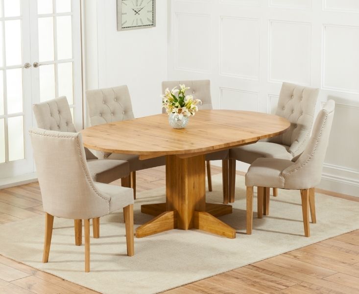 2018 Dorchester 120cm Solid Oak Round Extending Dining Table With Pacific Inside Round Extending Oak Dining Tables And Chairs (Photo 1 of 20)