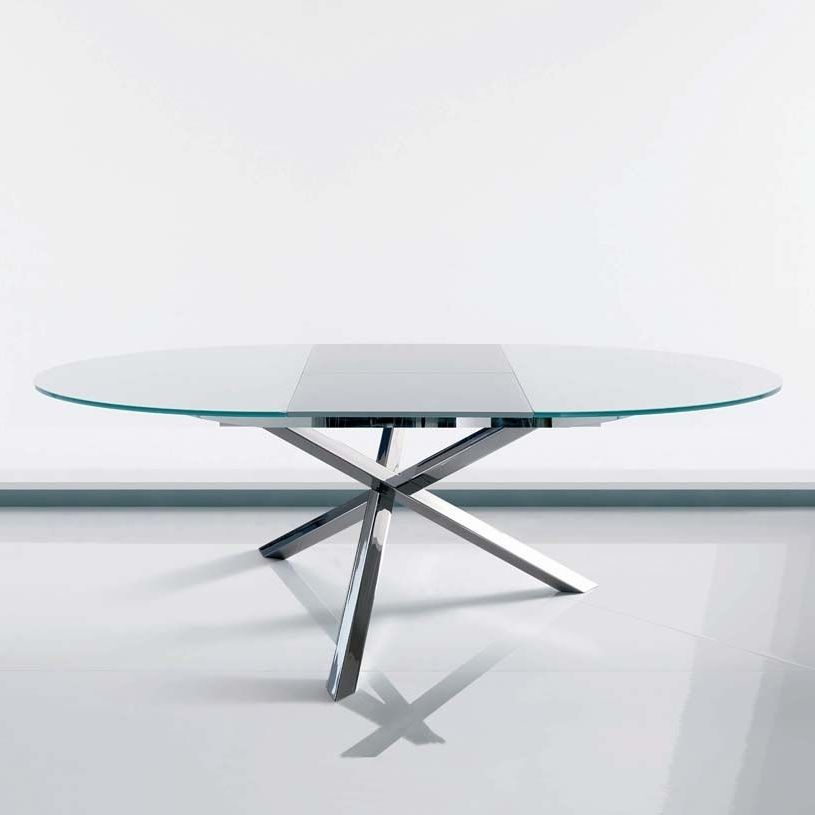 2018 Glass Round Extending Dining Tables Intended For Round Extending Dining Table Glass (View 1 of 20)