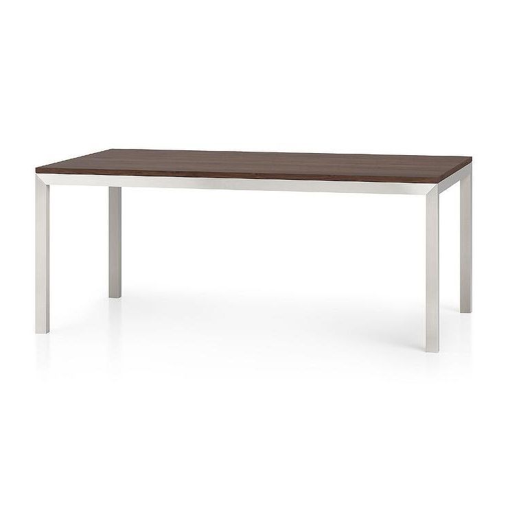 2018 Parsons Walnut Stainless Steel Dining Table With Regard To Brushed Steel Dining Tables (Photo 19 of 20)