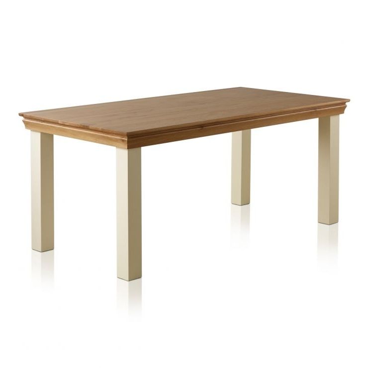 3ft Dining Tables Throughout Widely Used Country Cottage Natural Oak 6ft Dining Table – Cream Painted (View 16 of 20)