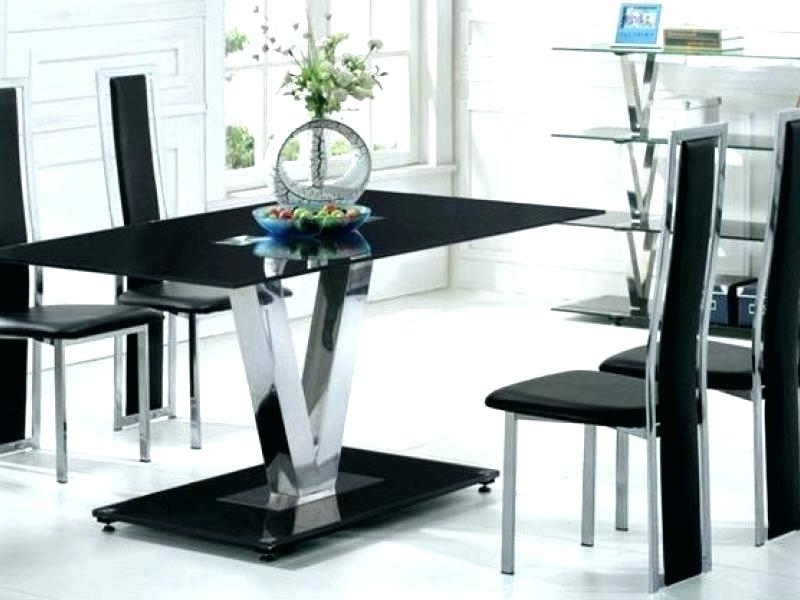 6 Chair Dining Table Dining Table With 6 Chairs 6 Chair Dining Table Within Popular Black Glass Dining Tables With 6 Chairs (View 12 of 20)