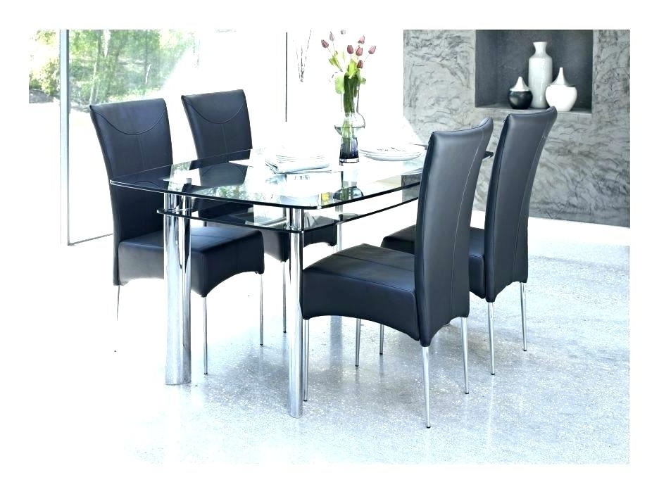 6 Seater Glass Dining Table Sets Inside Well Known Round Black Glass Dining Table Kitchen Unusual Extendable Small Room (Photo 3 of 20)