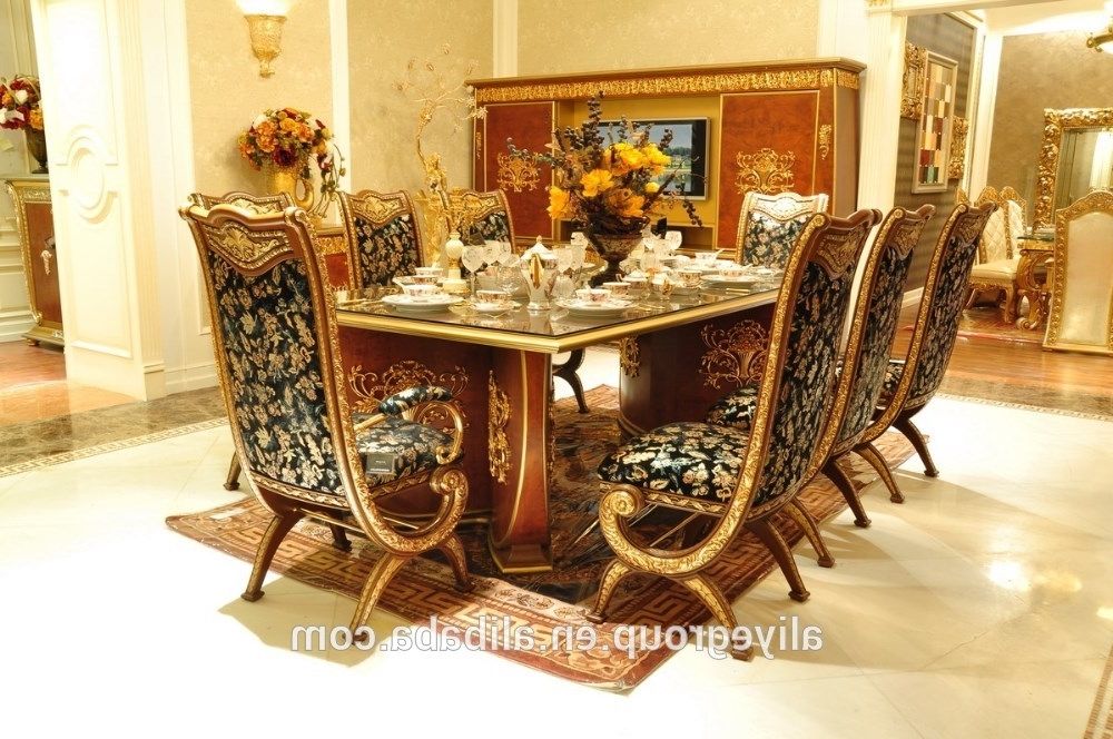 Aas46500 Royal Design Italian Style Dining Table Set Luxury Wooden Inside Best And Newest Royal Dining Tables (View 6 of 20)