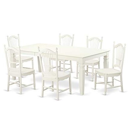 Amazon – East West Furniture Lgdo7 Lwh W 7 Pc Kitchen Table Set With Regard To Most Current Logan 6 Piece Dining Sets (View 14 of 20)