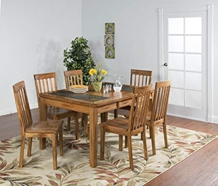 Amazon – Sunny Designs Sedona 42" Extendable Slate Dining Table Throughout Recent Rustic Oak Dining Tables (View 16 of 20)