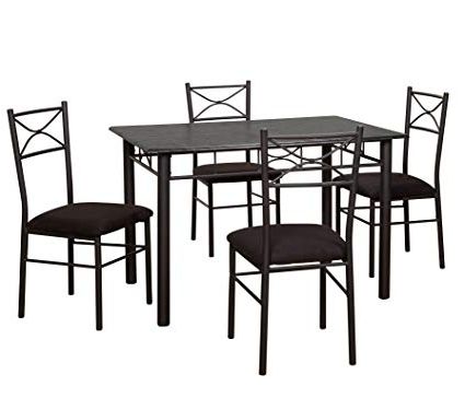 Amazon – Target Marketing Systems 5 Piece Valencia Dining Set Inside Recent Valencia 5 Piece Round Dining Sets With Uph Seat Side Chairs (Photo 1 of 20)