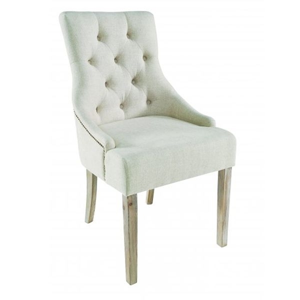 Amelia Button Back Dining Chair In Cream Fabric Designed And Made Intended For Popular Button Back Dining Chairs (View 6 of 20)