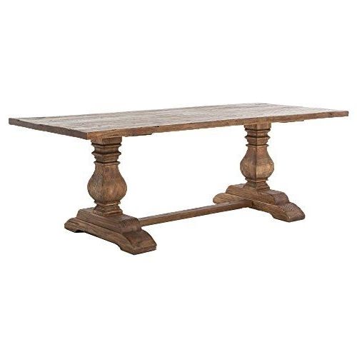 Arbois French Country Bleached Oak Trestle Dining Table – 87 Inch In Preferred 87 Inch Dining Tables (Photo 17 of 20)