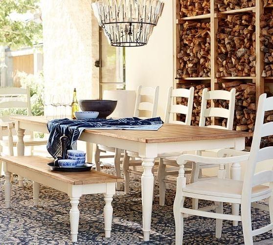 Artisanal Dining Tables Regarding Current White And Tan Pearson Extending Dining Table (View 6 of 20)
