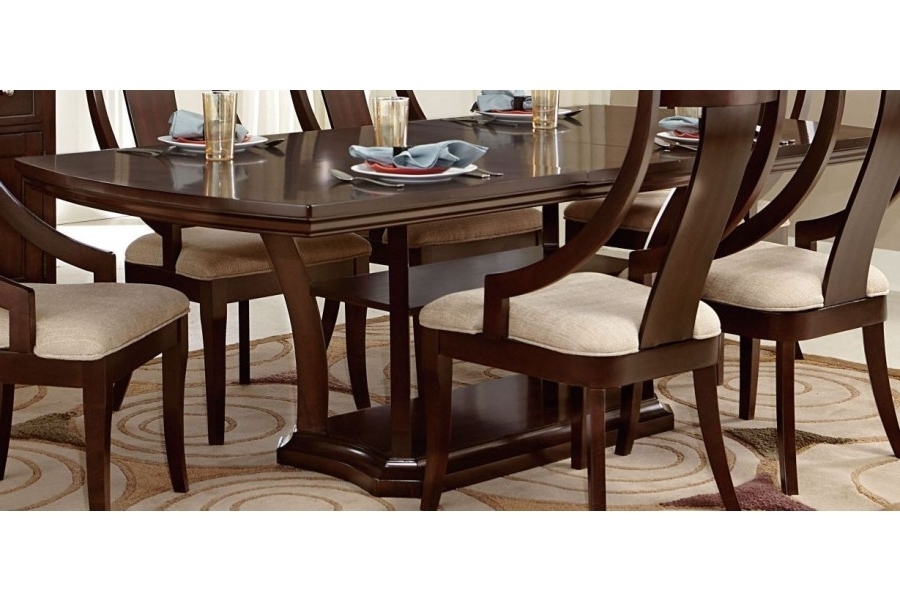 Aubriella Rectangular Pedestal Dining Table W/ Extension Leaf For Latest Caira Extension Pedestal Dining Tables (Photo 14 of 20)