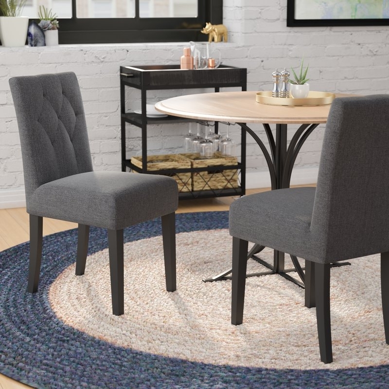 Bale Rustic Grey Dining Tables With Latest Mercury Row Balas Upholstered Dining Side Chair & Reviews (Photo 1 of 20)