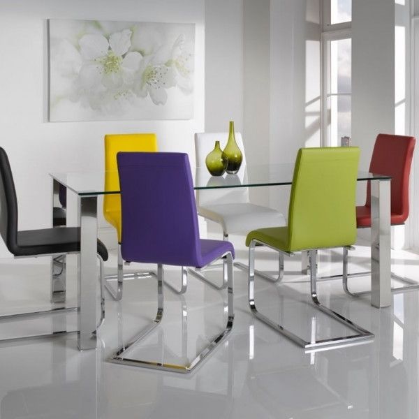 Barletto Clear Glass Dining Table And Chairs – 5 Day Express Uk Delivery Within Fashionable Glass Dining Tables And Leather Chairs (View 18 of 20)