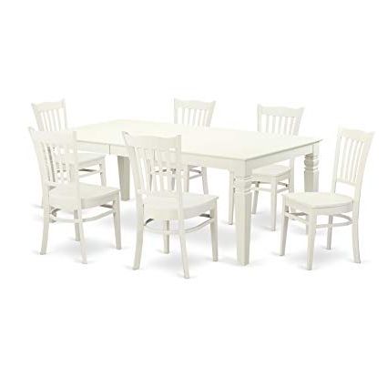 Best And Newest Logan 7 Piece Dining Sets Pertaining To Amazon: East West Furniture Lggr7 Lwh W 7piece Table & Chair Set (View 18 of 20)
