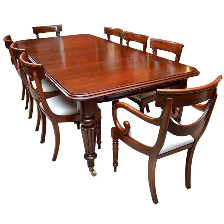 Best And Newest Mahogany Dining Table Sets Regarding Antique Victorian 8 Ft Mahogany Dining Table And 8 Chairs (View 1 of 20)