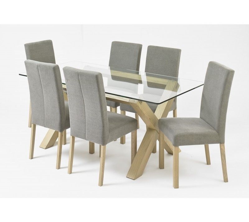 Best And Newest Oak And Glass Dining Tables Regarding Bentley Designs Turin Aged Glass Top Dining Table (View 7 of 20)