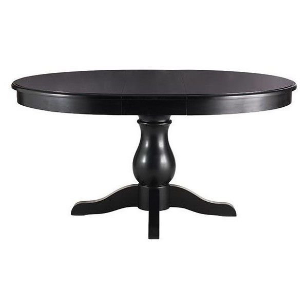 Black Circular Dining Tables Within Well Known Sullivan Extension Round Dining Table ($699) ❤ Liked On Polyvore (View 12 of 20)