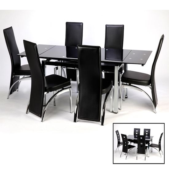 Black Dining Chairs And Their Benefits – Home Decor Ideas For Fashionable Black Glass Dining Tables With 6 Chairs (Photo 17 of 20)