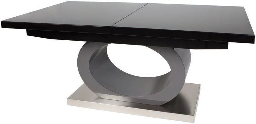 Black Extending Dining Tables Pertaining To Famous Buy Greenapple Saturn Black Glass Rectangular Extending Dining Table (Photo 20 of 20)