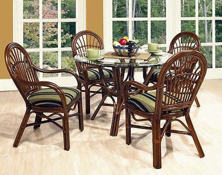 Boca Rattan Amarillo Rattan Dining Set – 5 Pieces (4 Arm Chairs + Pertaining To Preferred Rattan Dining Tables (View 9 of 20)