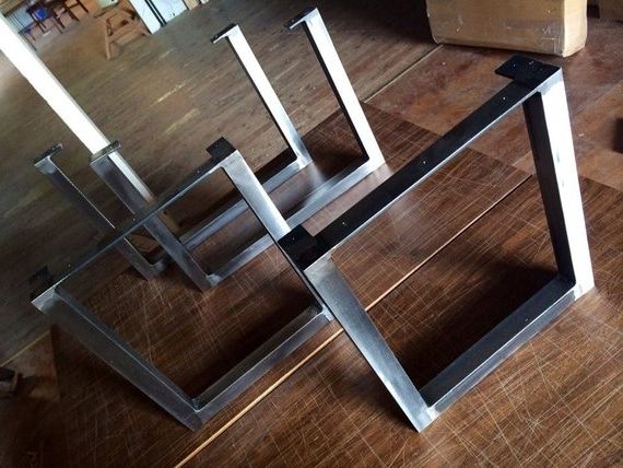 Brushed Square Metal Legs Table Legs Steel Legs Dining Legs (Photo 19 of 20)