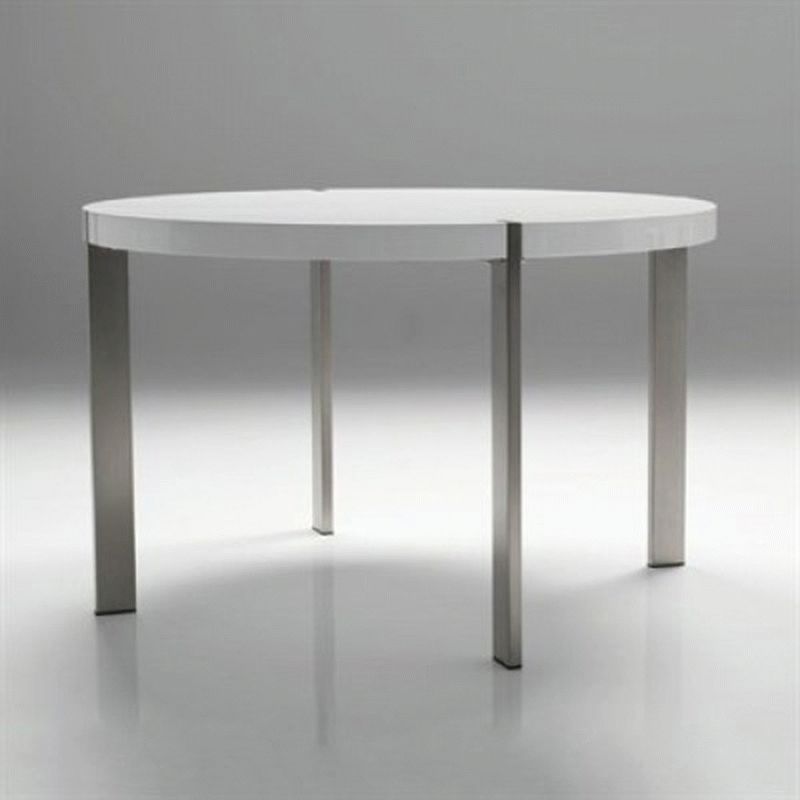 Brushed Steel Dining Tables Inside Trendy Voom Round Dining Table With Brushed Stainless Steel Legs (View 6 of 20)