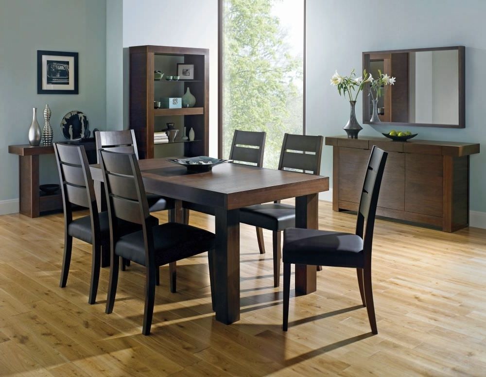 Buy Bentley Designs Akita Walnut Rectangular Extending Dining Set In Most Current Walnut Dining Tables And 6 Chairs (Photo 1 of 20)