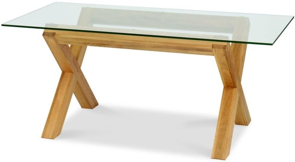 Buy Bentley Designs Lyon Oak Glass Rectangular Dining Table – 180cm Intended For Recent Oak And Glass Dining Tables (View 9 of 20)
