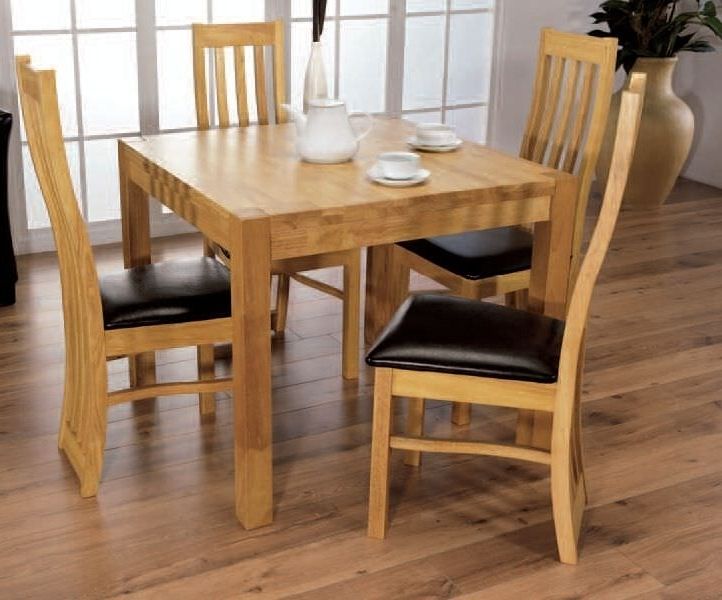 Buy Eve Natural Oak Square Dining Set With 4 Chairs – 90cm Online With Regard To Newest Small Extending Dining Tables And 4 Chairs (Photo 1 of 20)