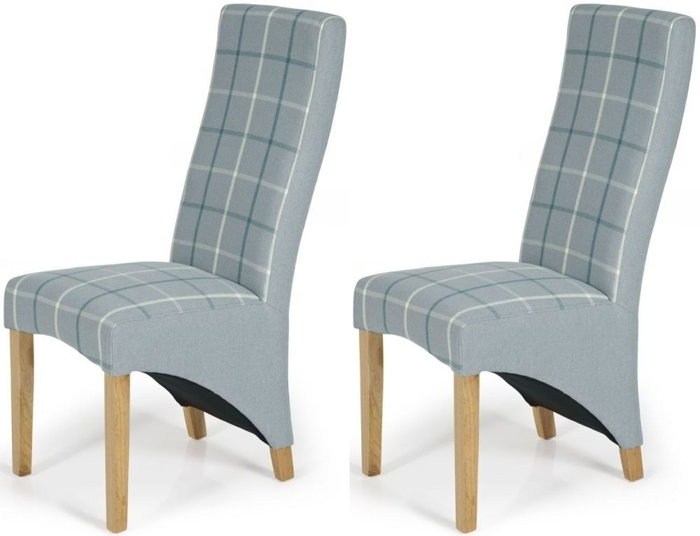 Buy Serene Hammersmith Archer Tartan Fabric Dining Chair With Oak With Regard To Famous Oak Fabric Dining Chairs (View 3 of 20)
