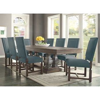 Caira Black 5 Piece Round Dining Sets With Upholstered Side Chairs Throughout Famous Parador 9 Piece Dining Set – Fabric Costco $2700 (Photo 14 of 20)