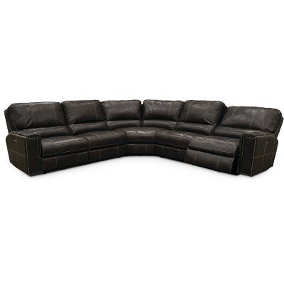 Charcoal Gray 5 Piece Power Reclining Sectional Sofa – Shawn (View 8 of 15)