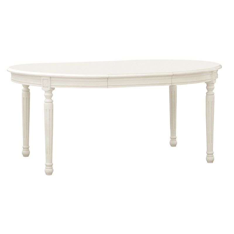 Chateau Antique White Oval Extending French Dining Table – Crown For Trendy French Extending Dining Tables (View 4 of 20)