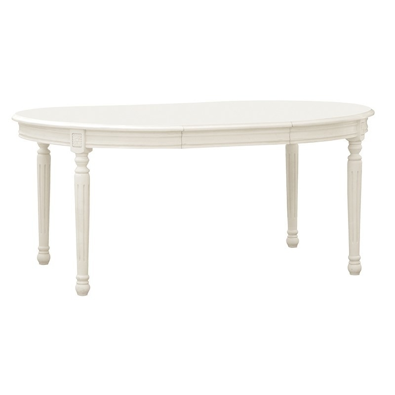 Chateau Antique White Oval Extending French Dining Table – Crown For Trendy French Extending Dining Tables (View 4 of 20)