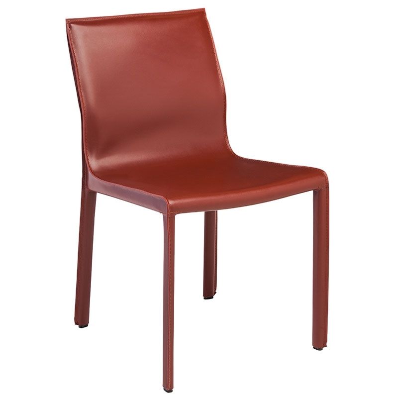 Colter Modern Leather Dining Chair Red Regarding Trendy Red Dining Chairs (Photo 13 of 20)