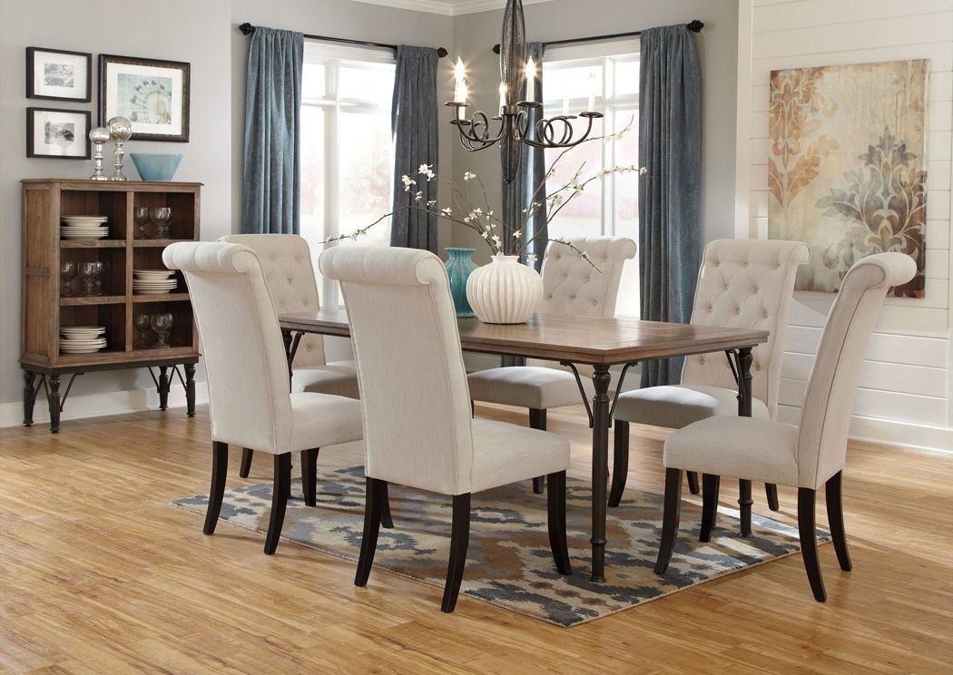 Craftsman 5 Piece Round Dining Sets With Side Chairs With Latest Furniture Exchange Tripton Rectangular Dining Table W/6 Side Chairs (View 14 of 20)