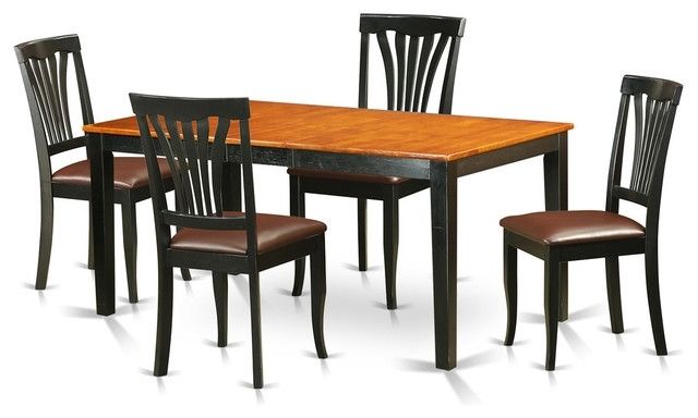 Current Brittany Dining Table Set, Black And Cherry, 5 Pieces – Transitional Throughout Brittany Dining Tables (Photo 14 of 20)