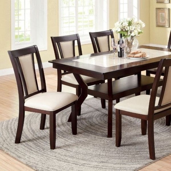Current Ivory Painted Dining Tables Within Shop Brent Two Color Dining Table, Dark Cherry & Ivory Finish – On (Photo 5 of 20)