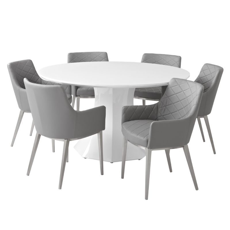 Current Sanara High Gloss White Round Dining Table (View 14 of 20)