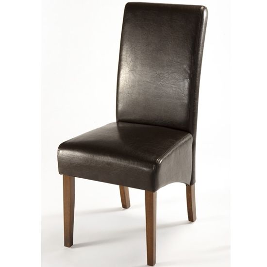 Dark Brown Leather Dining Chairs Regarding Most Recently Released Reno Dark Brown Faux Leather Dining Chair Ren03 15400 Leather And (Photo 1 of 20)