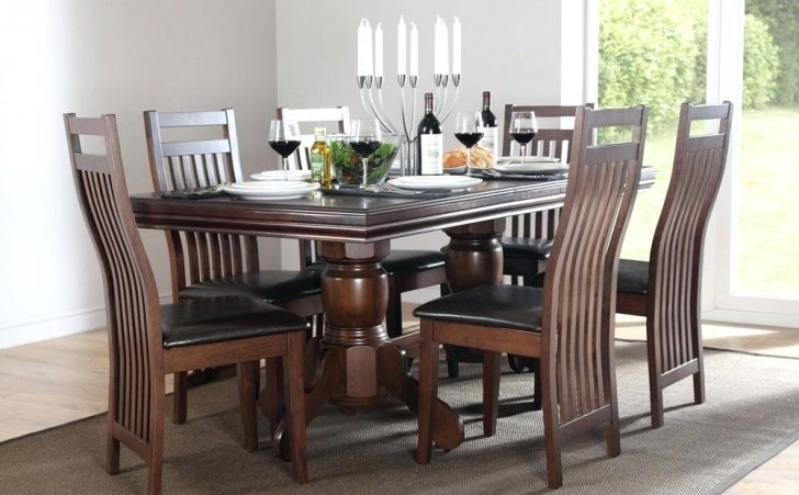 Dark Wood Dining Room Furniture With Regard To Widely Used Dark Wood Formal Dining Room Sets Tables And Chairs Set Charming (Photo 20 of 20)